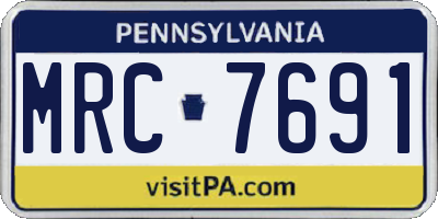 PA license plate MRC7691