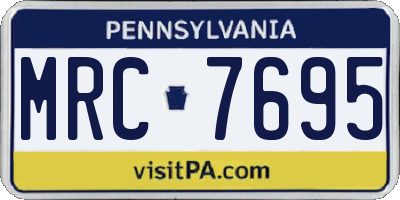 PA license plate MRC7695