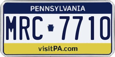 PA license plate MRC7710