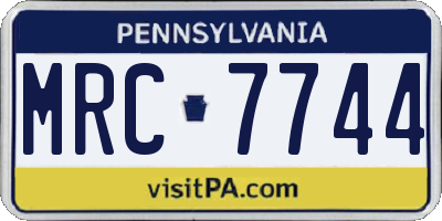 PA license plate MRC7744