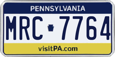 PA license plate MRC7764