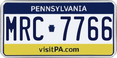 PA license plate MRC7766