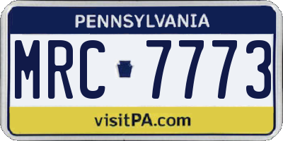 PA license plate MRC7773