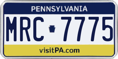 PA license plate MRC7775