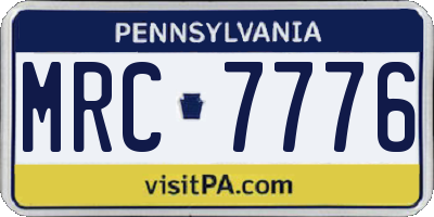 PA license plate MRC7776