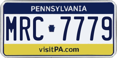 PA license plate MRC7779