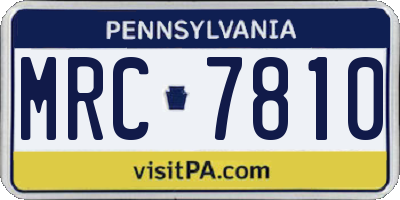 PA license plate MRC7810