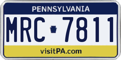 PA license plate MRC7811