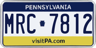 PA license plate MRC7812