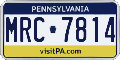 PA license plate MRC7814