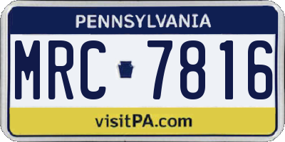 PA license plate MRC7816