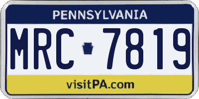 PA license plate MRC7819