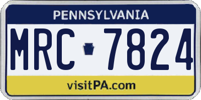 PA license plate MRC7824