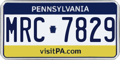 PA license plate MRC7829