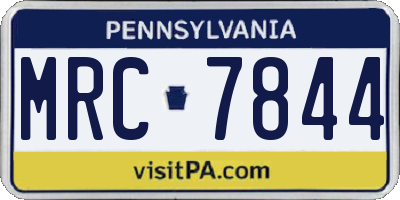 PA license plate MRC7844