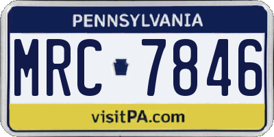 PA license plate MRC7846