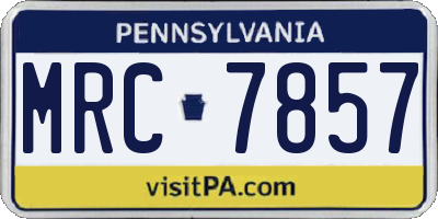 PA license plate MRC7857