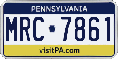PA license plate MRC7861