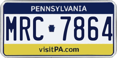 PA license plate MRC7864