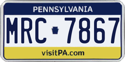 PA license plate MRC7867