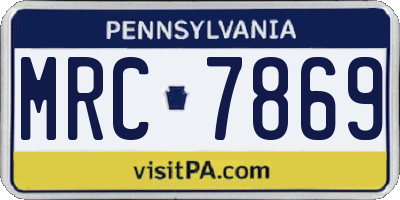 PA license plate MRC7869