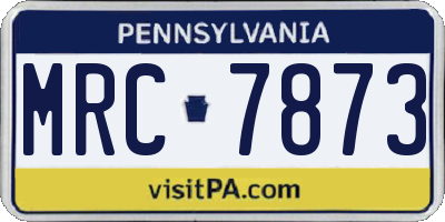 PA license plate MRC7873