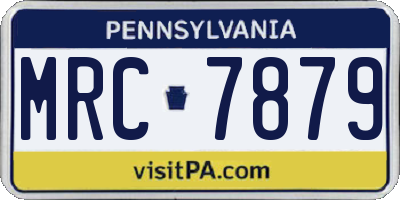 PA license plate MRC7879