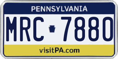 PA license plate MRC7880