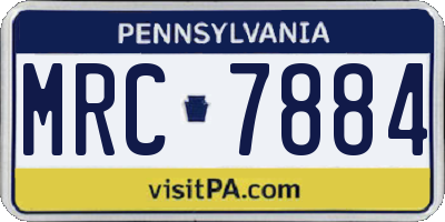 PA license plate MRC7884
