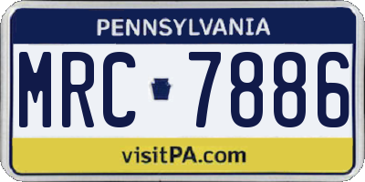 PA license plate MRC7886