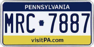 PA license plate MRC7887