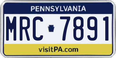 PA license plate MRC7891