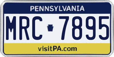 PA license plate MRC7895