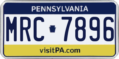 PA license plate MRC7896