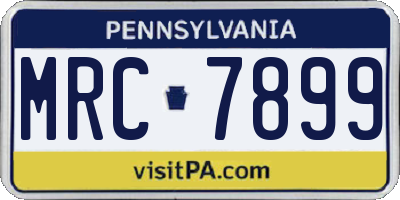 PA license plate MRC7899