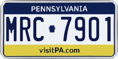 PA license plate MRC7901