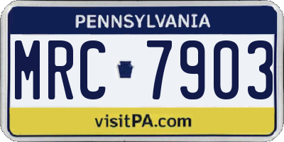 PA license plate MRC7903