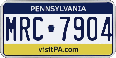 PA license plate MRC7904