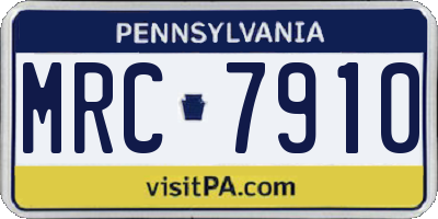 PA license plate MRC7910