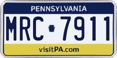 PA license plate MRC7911