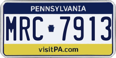 PA license plate MRC7913
