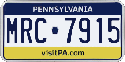 PA license plate MRC7915