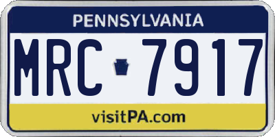 PA license plate MRC7917