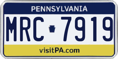 PA license plate MRC7919