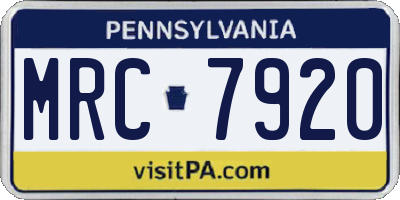 PA license plate MRC7920