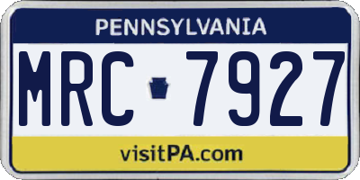 PA license plate MRC7927
