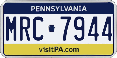 PA license plate MRC7944