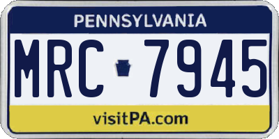 PA license plate MRC7945