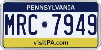 PA license plate MRC7949