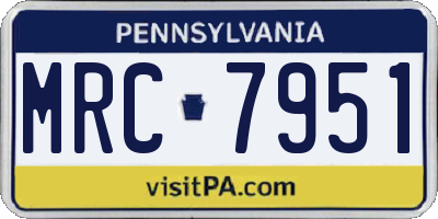 PA license plate MRC7951